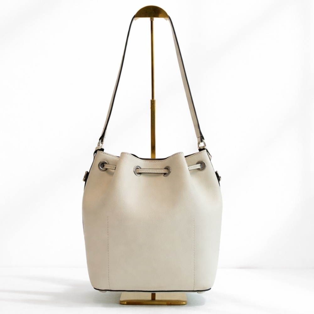 Michael Kors • Greenwich Medium Saffiano Leather Bucket Bag in White - Picture 5 of 17